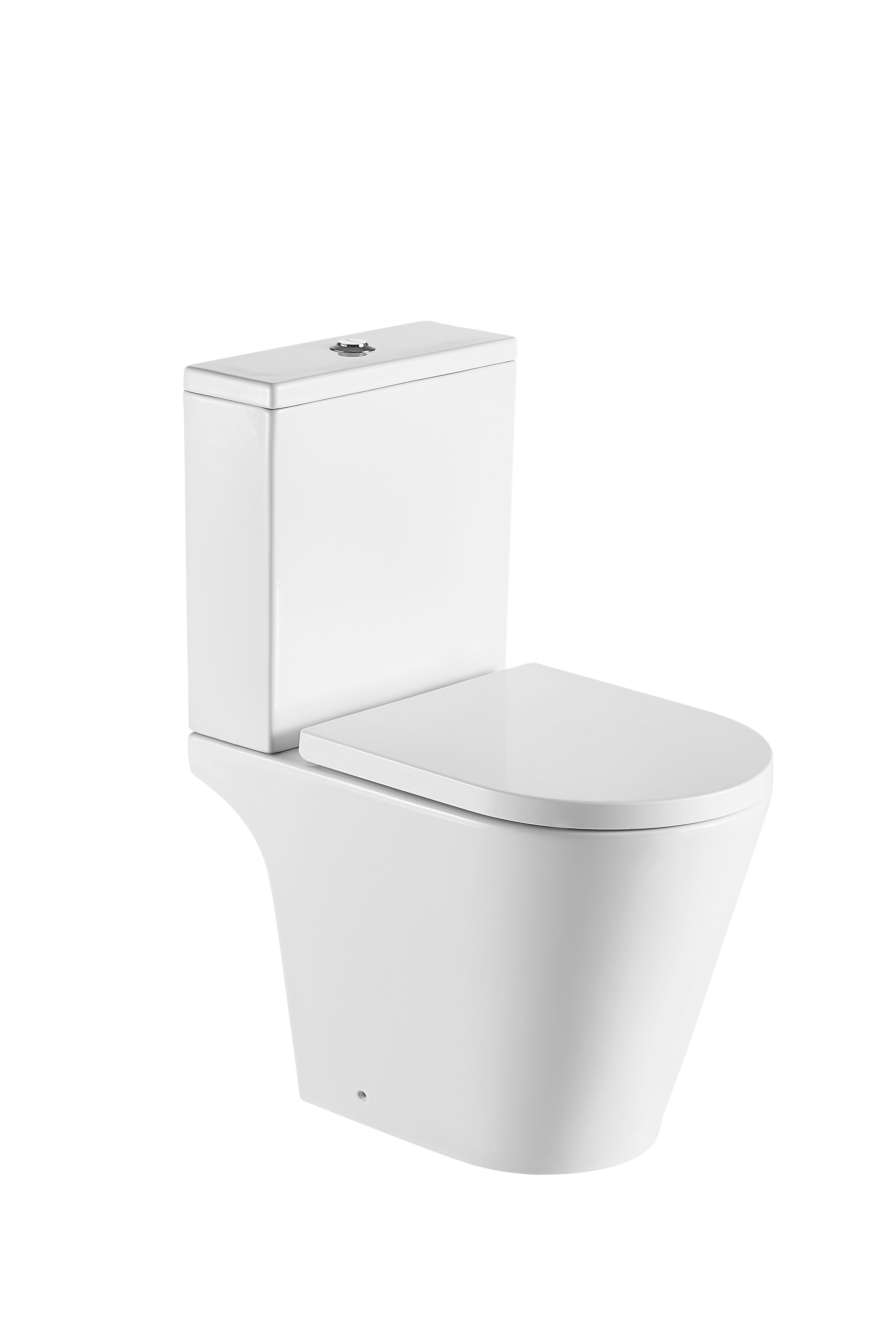 Ferrara Rimless Comfort Height, 595 Short Projection D Shape Pan, Cistern, Seat