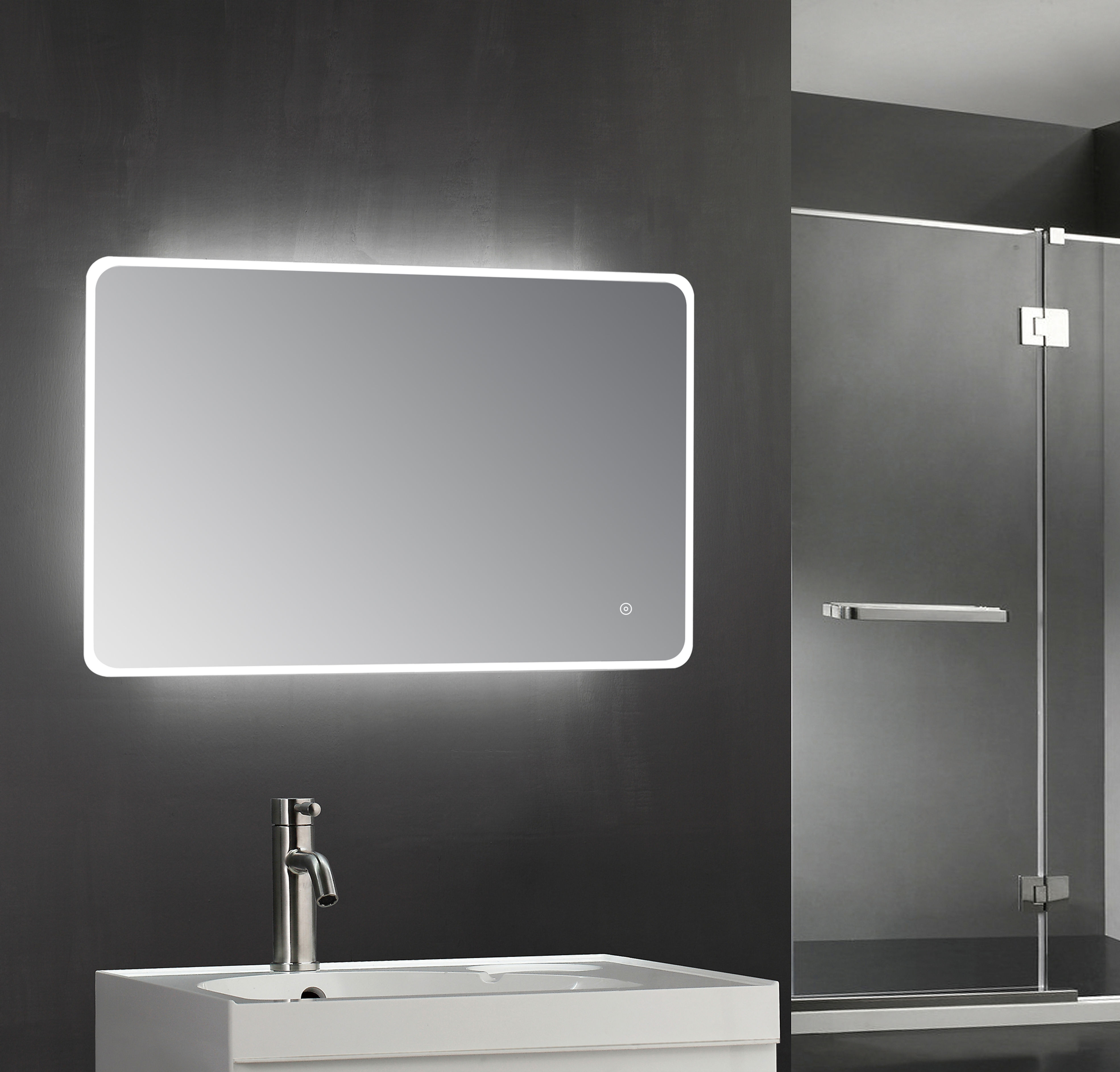 Molly LED Touch Mirror w. Demist, Bluetooth & Shaver Point - 1200x600mm