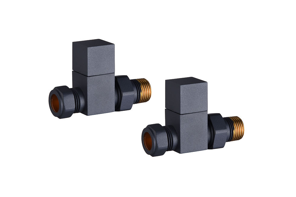 Cubic Straight Rad Valve - Anthracite