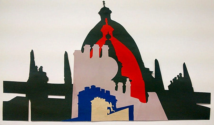 Emulsion painted paper cut out