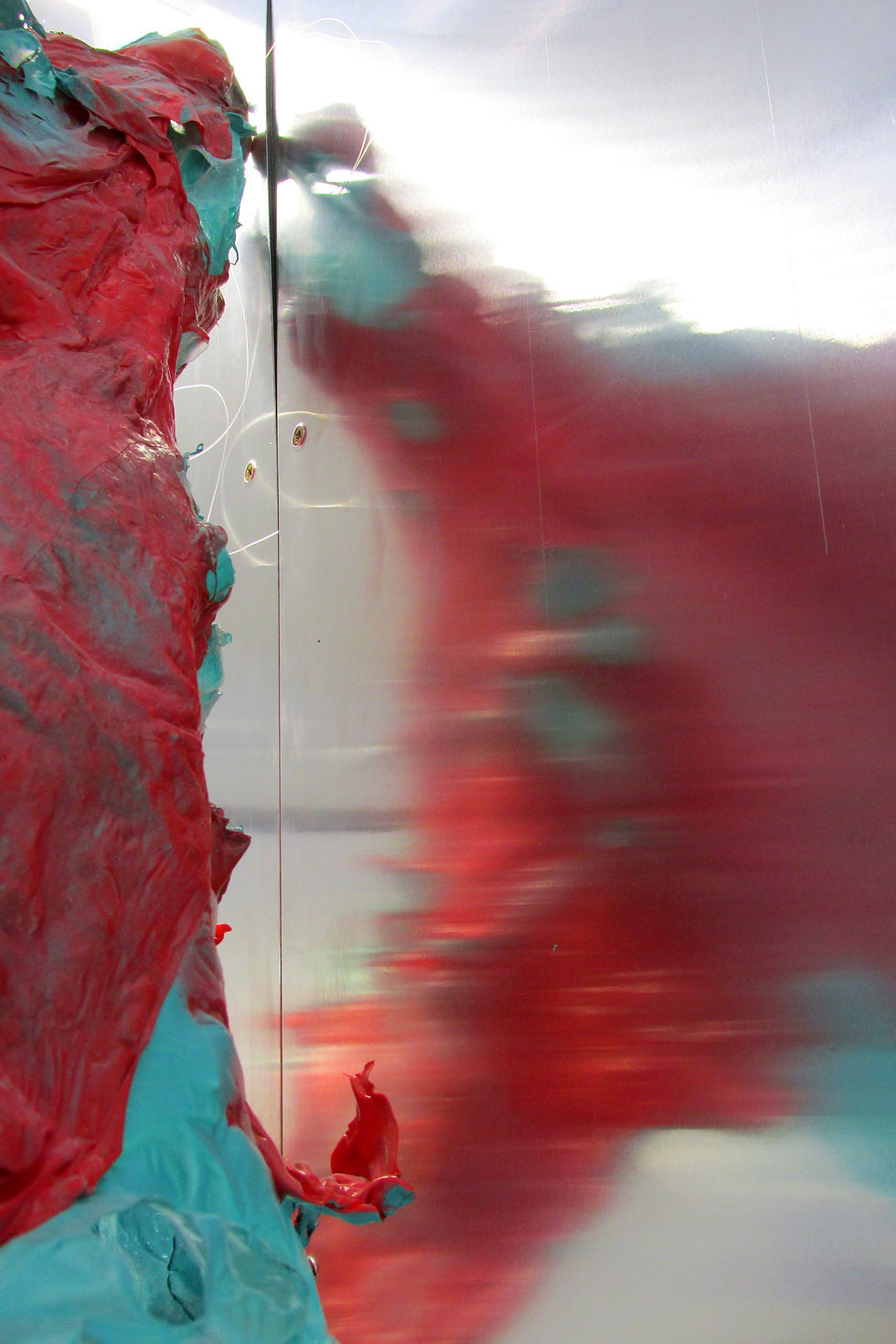 Vacuumed plastic, spray paint