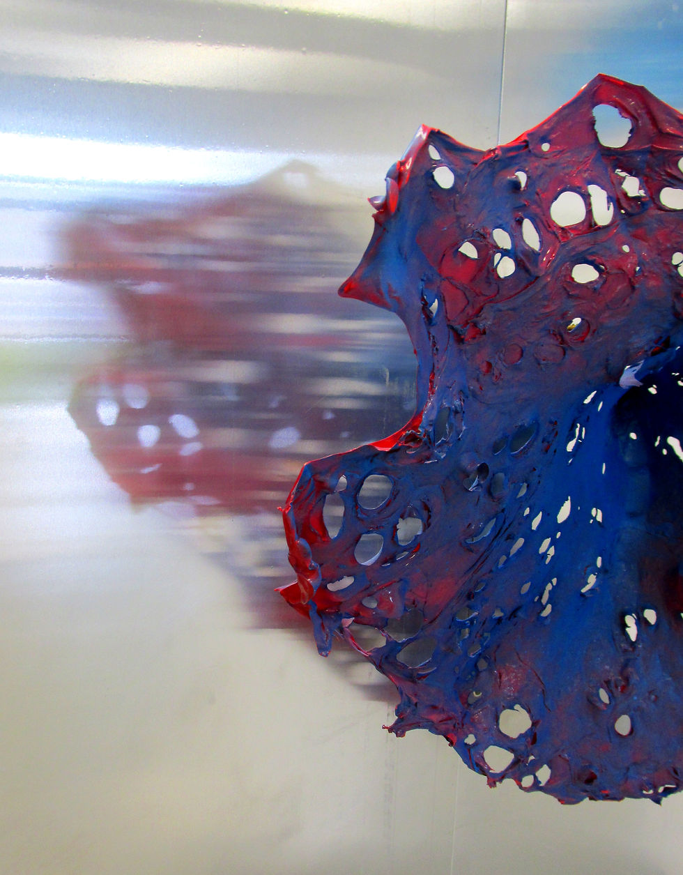 Vacuumed plastic, spray paint