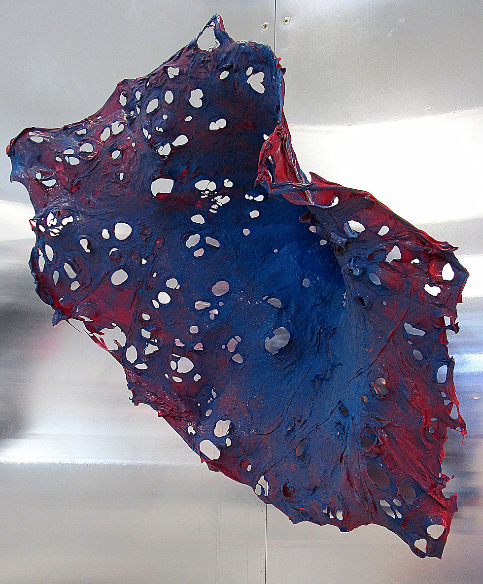 Vacuumed plastic, spray paint
