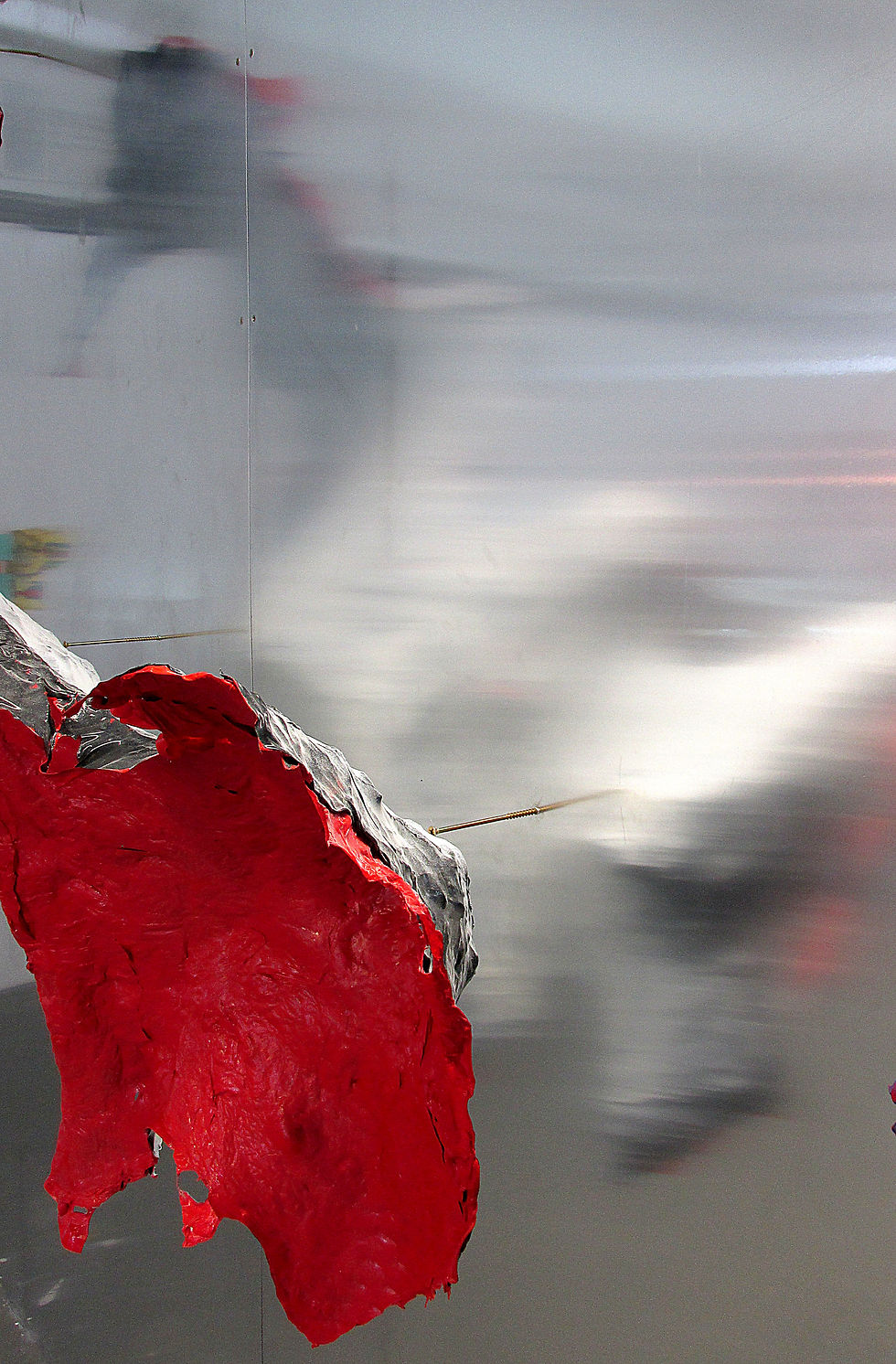 Vacuumed plastic, spray paint
