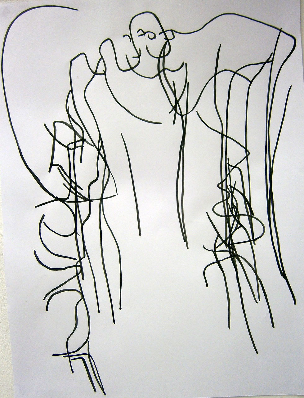blind drawing on paper