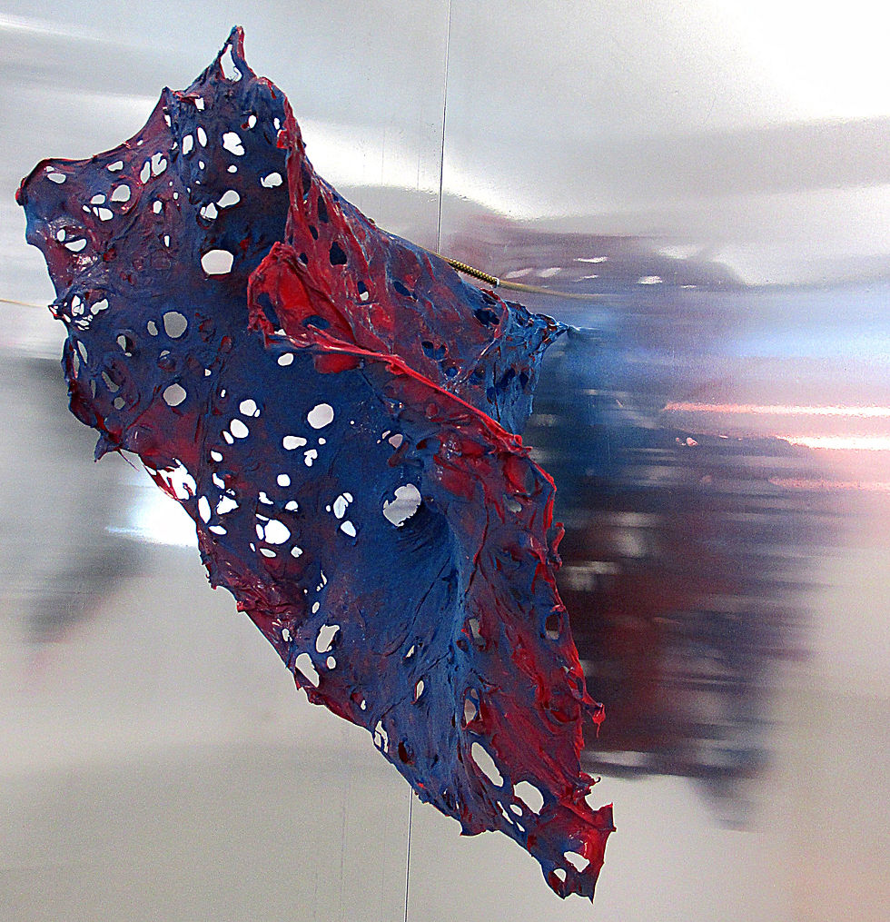 Vacuumed plastic, spray paint