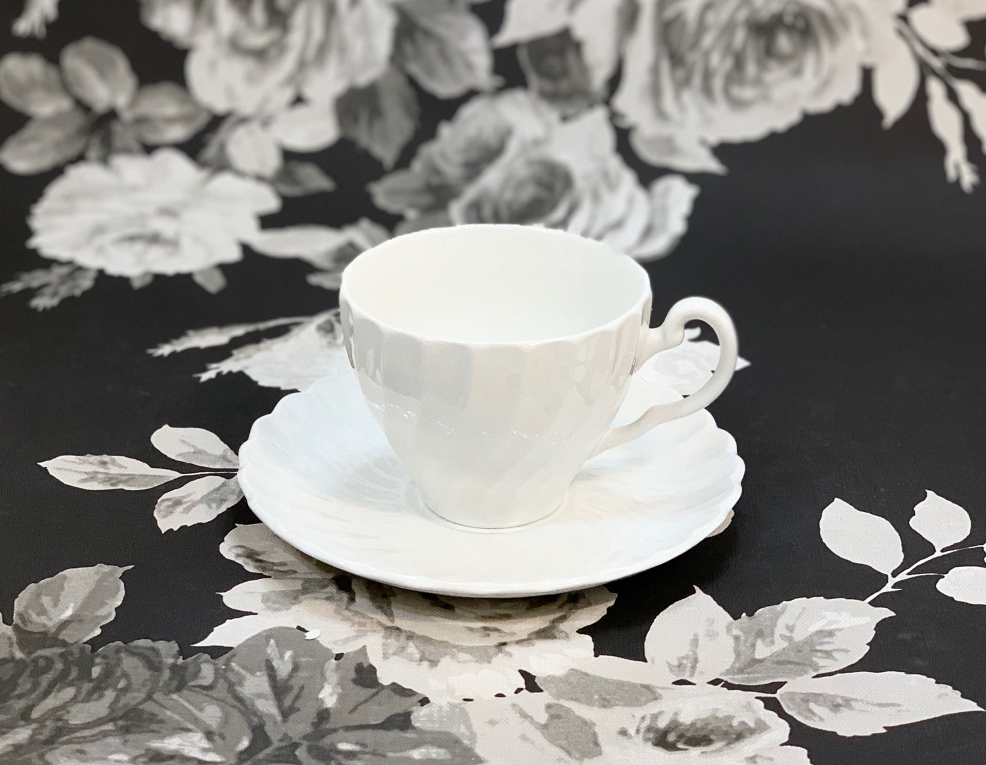 Ironstone swirl design cup and saucer - Vintage