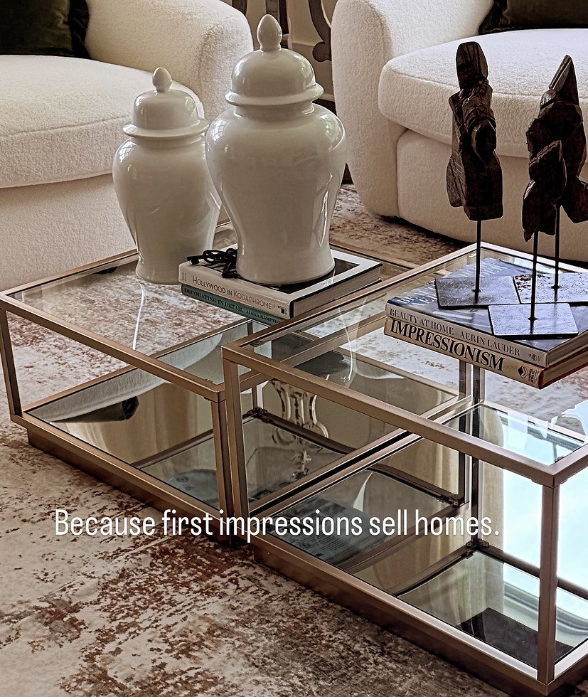 Coffee Table Moments ginger jars, antique wood decor with beautiful coffee table books