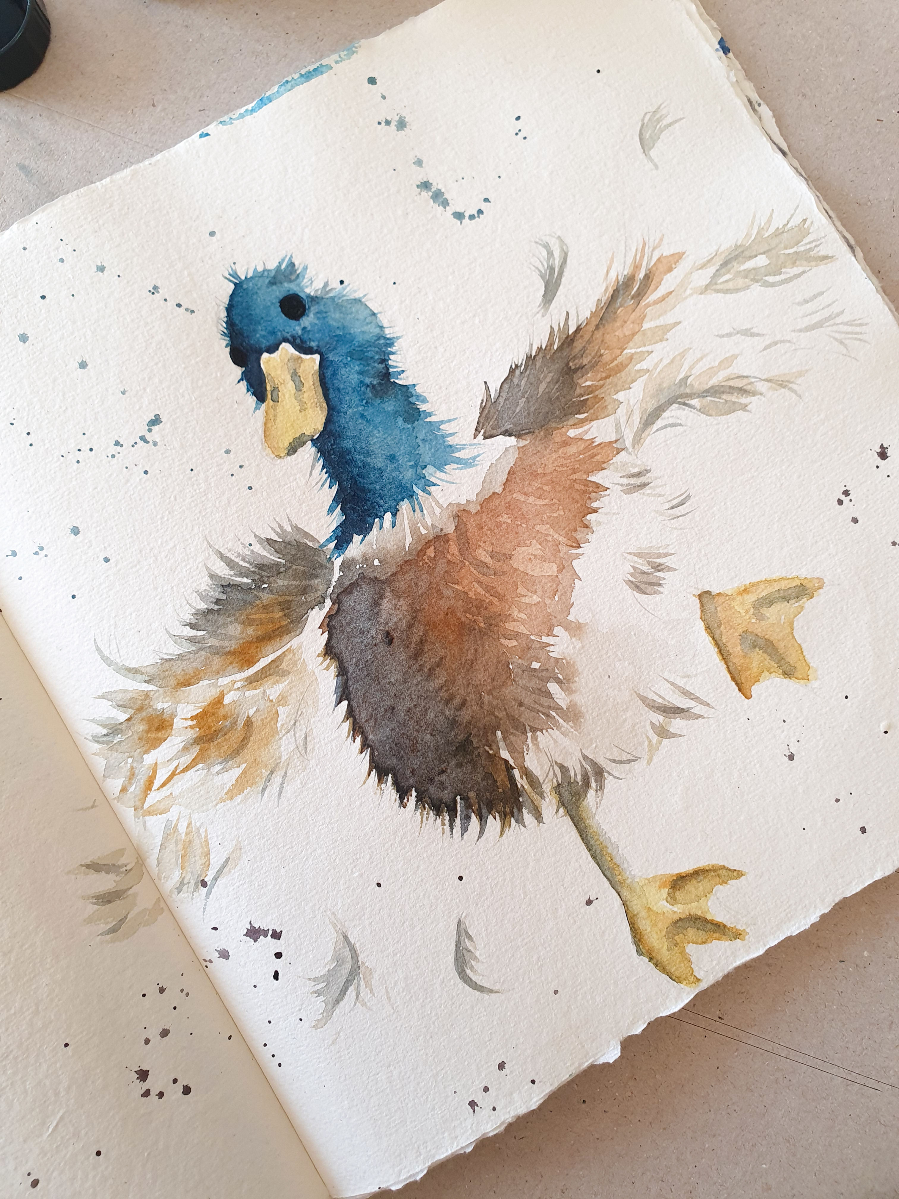 The Duck- Square Watercolour print
