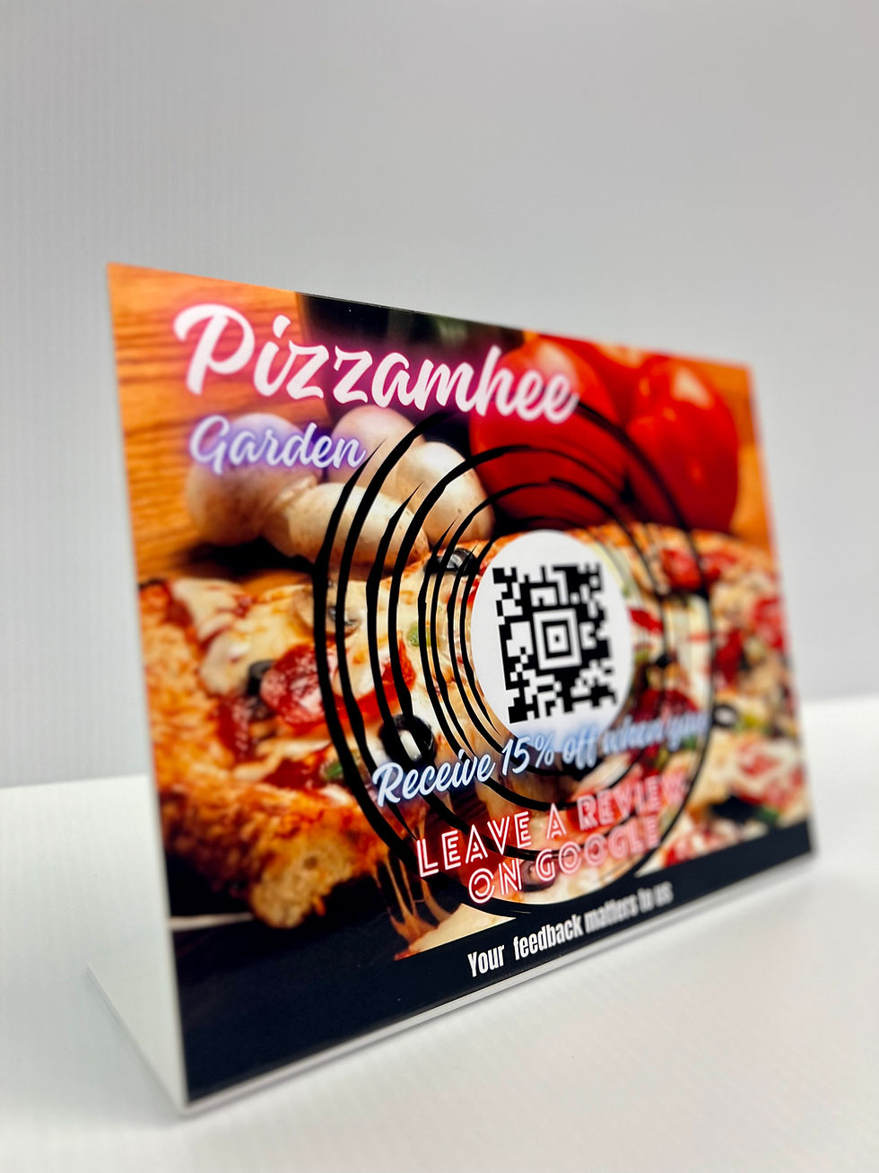 Barcode For Restaurant made with Sintra table talker