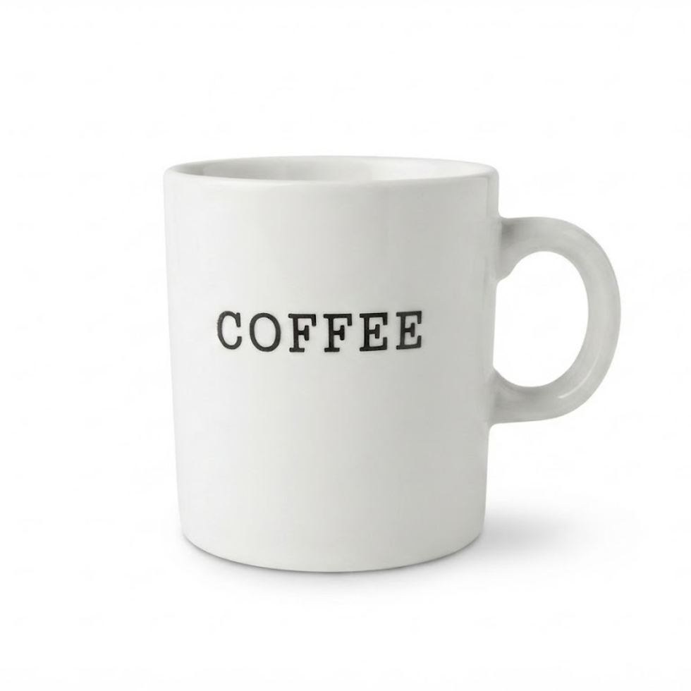 Caneca de cerâmica Coffee com capacidade de 200 ml e tamanho de 8 x 10 cm da marca Wellmix.