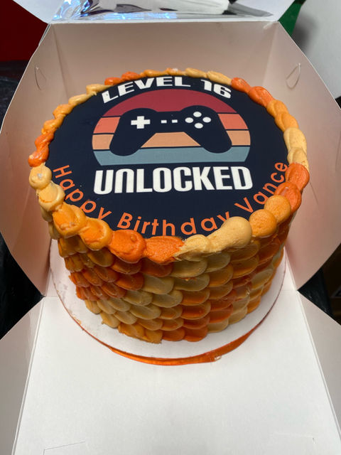 Video game level up Birthday Cake