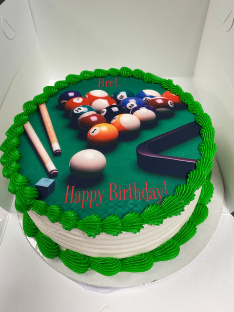 Pool Table Birthday Cake