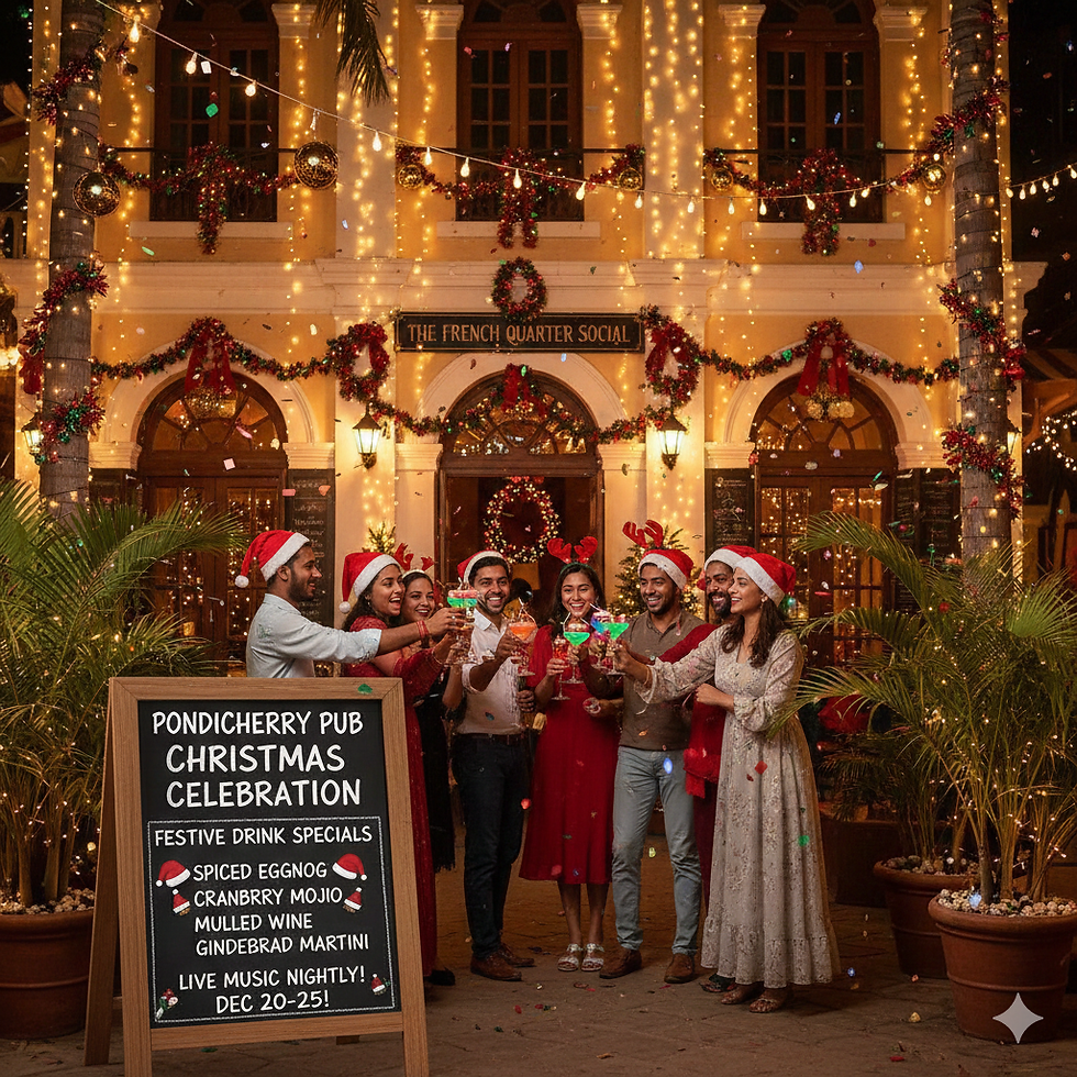 Pondicherry Pub Events Offering Festive Drink Specials for Christmas