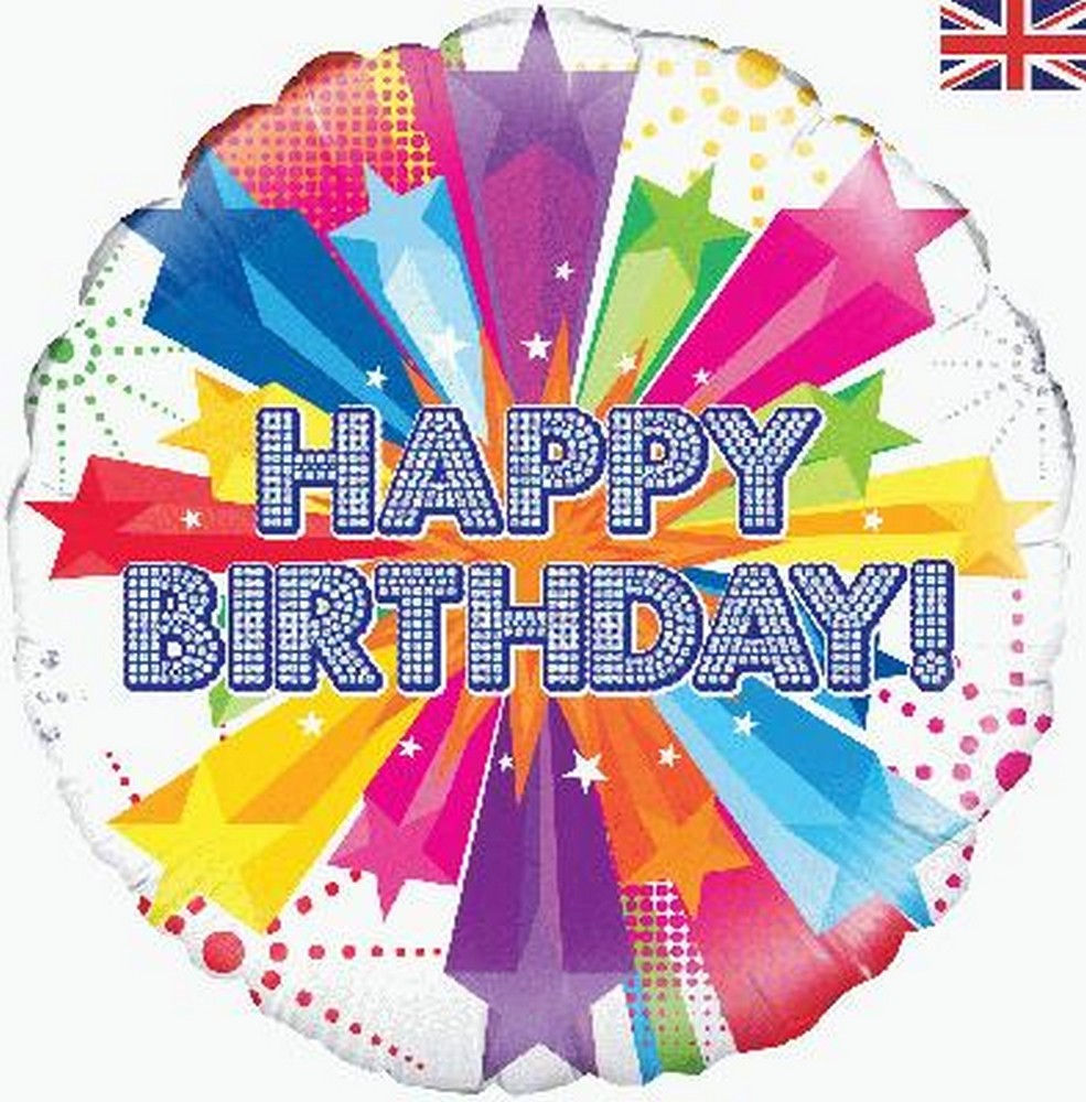 Happy Birthday - Shooting Stars - Foil Balloon