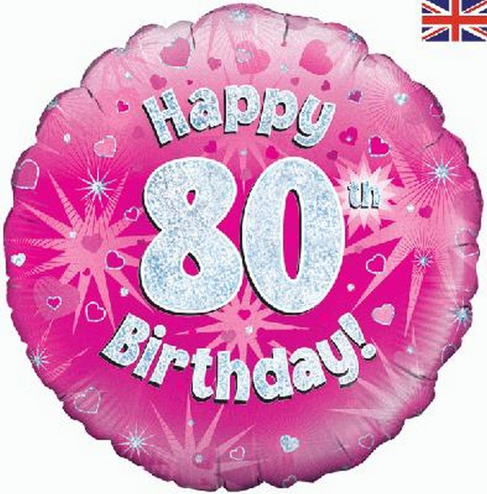 Happy 80th Birthday - Pink