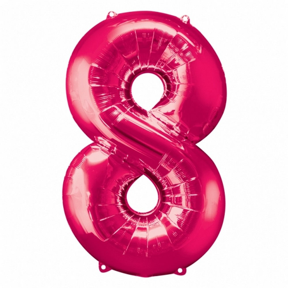 Large Foil Number 8 - Pink