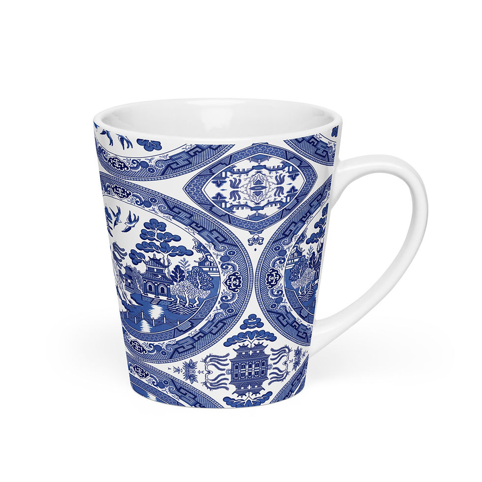 Thumbnail: Inspired by Grams Blue Willow Latte mug