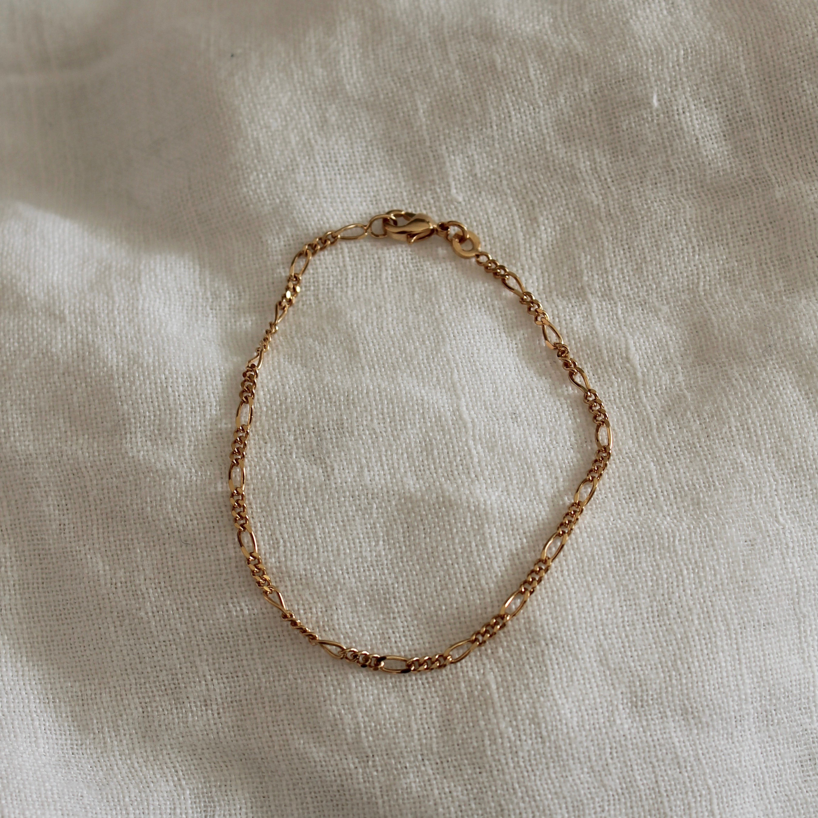 Bracelet chaine gourmette - plaqué or