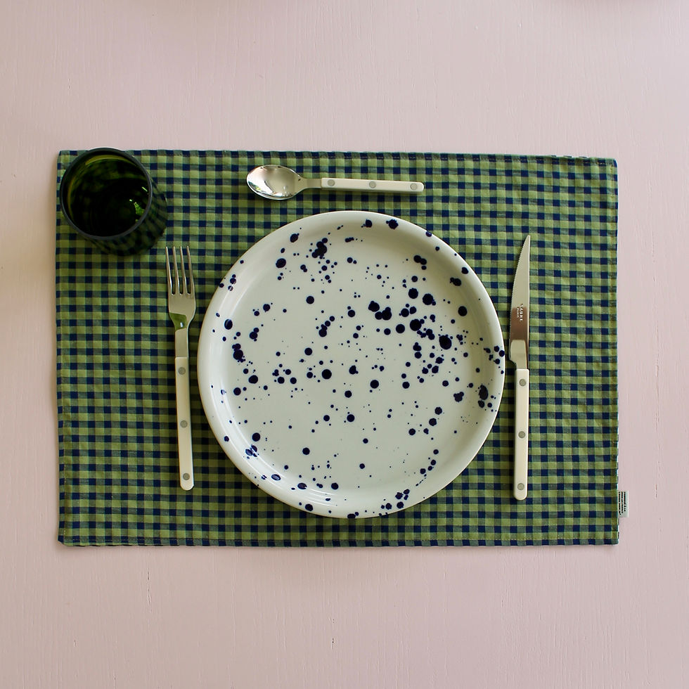 Thumbnail: Set de table à carreaux double-face