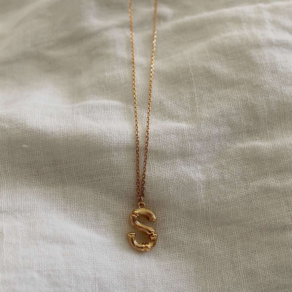 Miniature : Collier pendentif Lettre - plaqué or