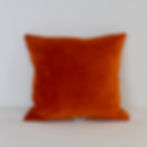 Miniature : Coussin carré lainage rose / velours orange