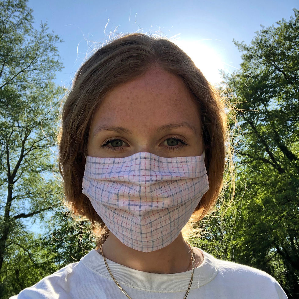 Miniature : Masque en tissu : 3 plis, poche à filtre, fente pour barrette nasale