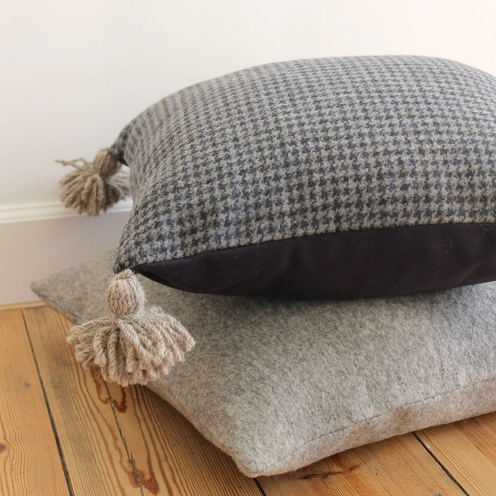 Miniature : Coussin carré lainage gris