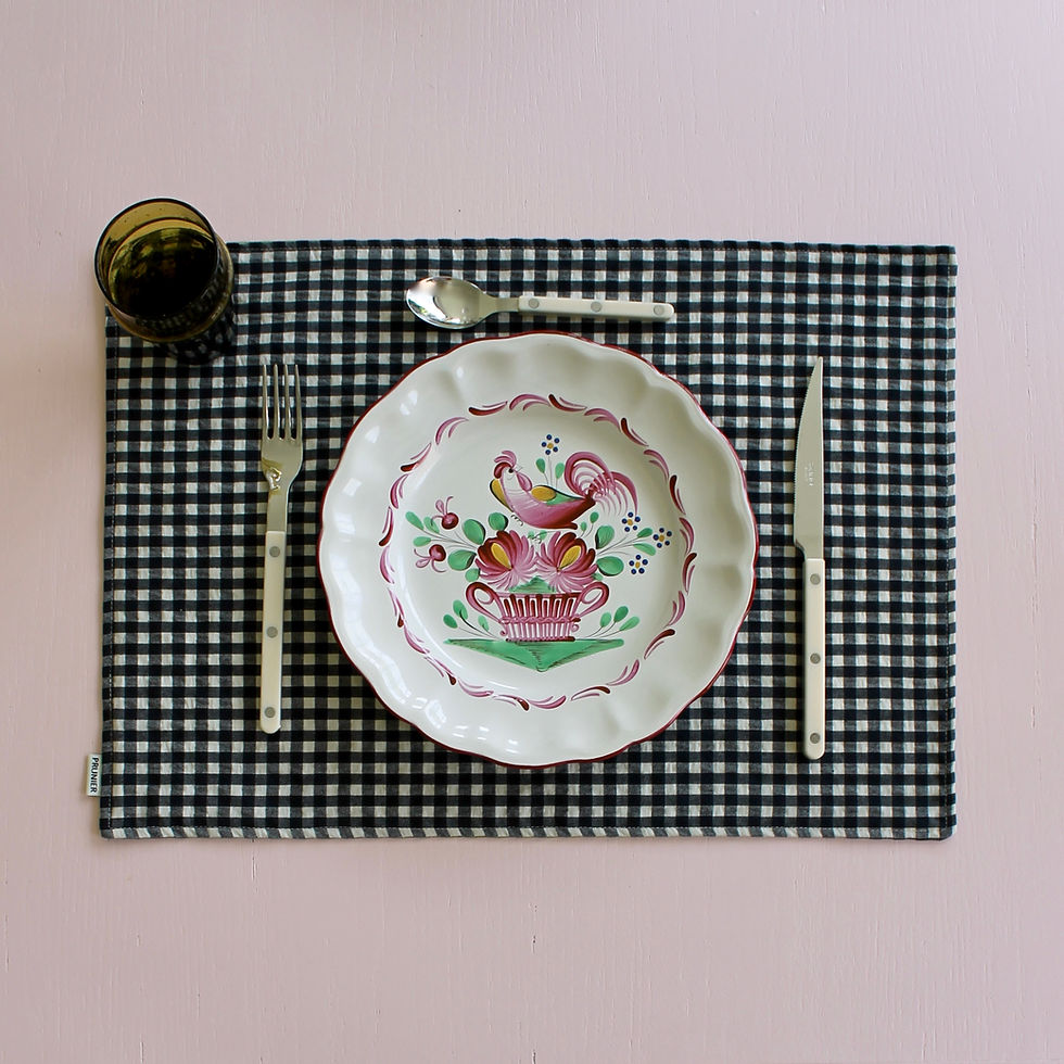 Thumbnail: Set de table à carreaux double-face