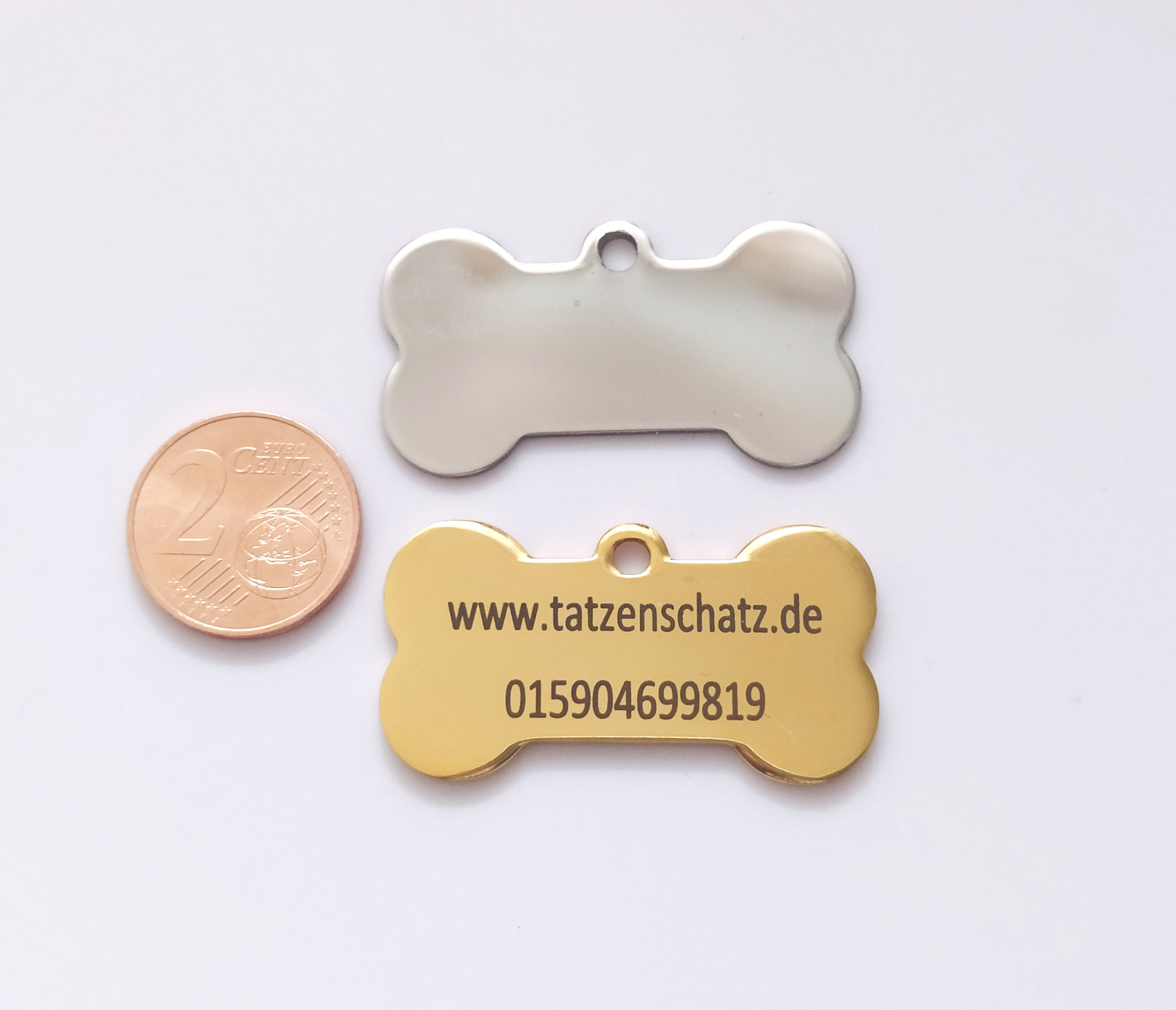 Edelstahlmarke, Knochen, Gravur abriebfest, stabil, gold, silber