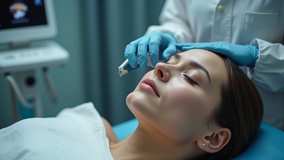 Close-up view of a modern ultrasound device used for skin treatment