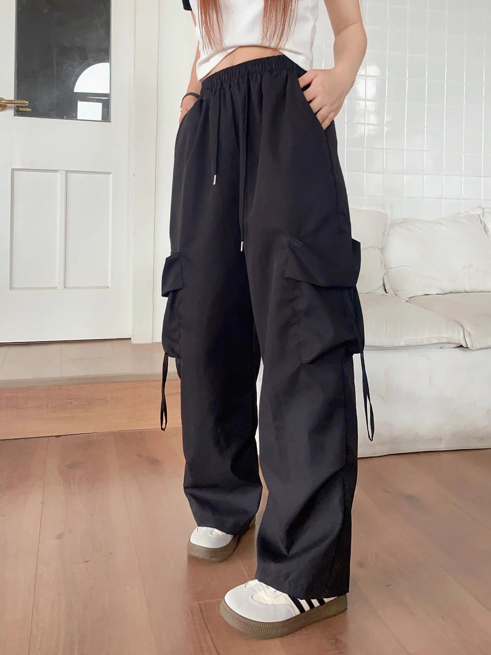 Thumbnail: Olivia Streetwear Cargo Pants – Oversized Comfort