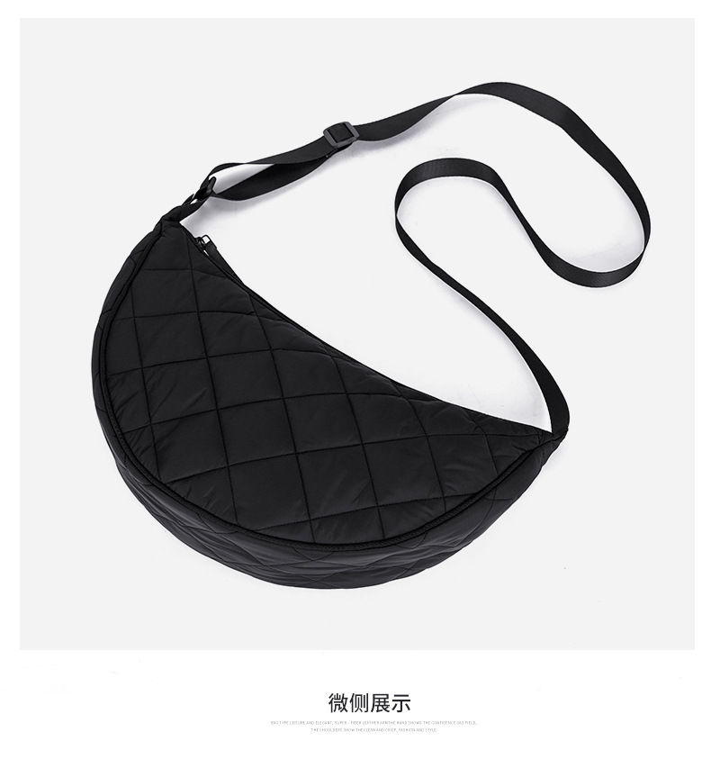 Thumbnail: Quilted Crescent Crossbody Bag