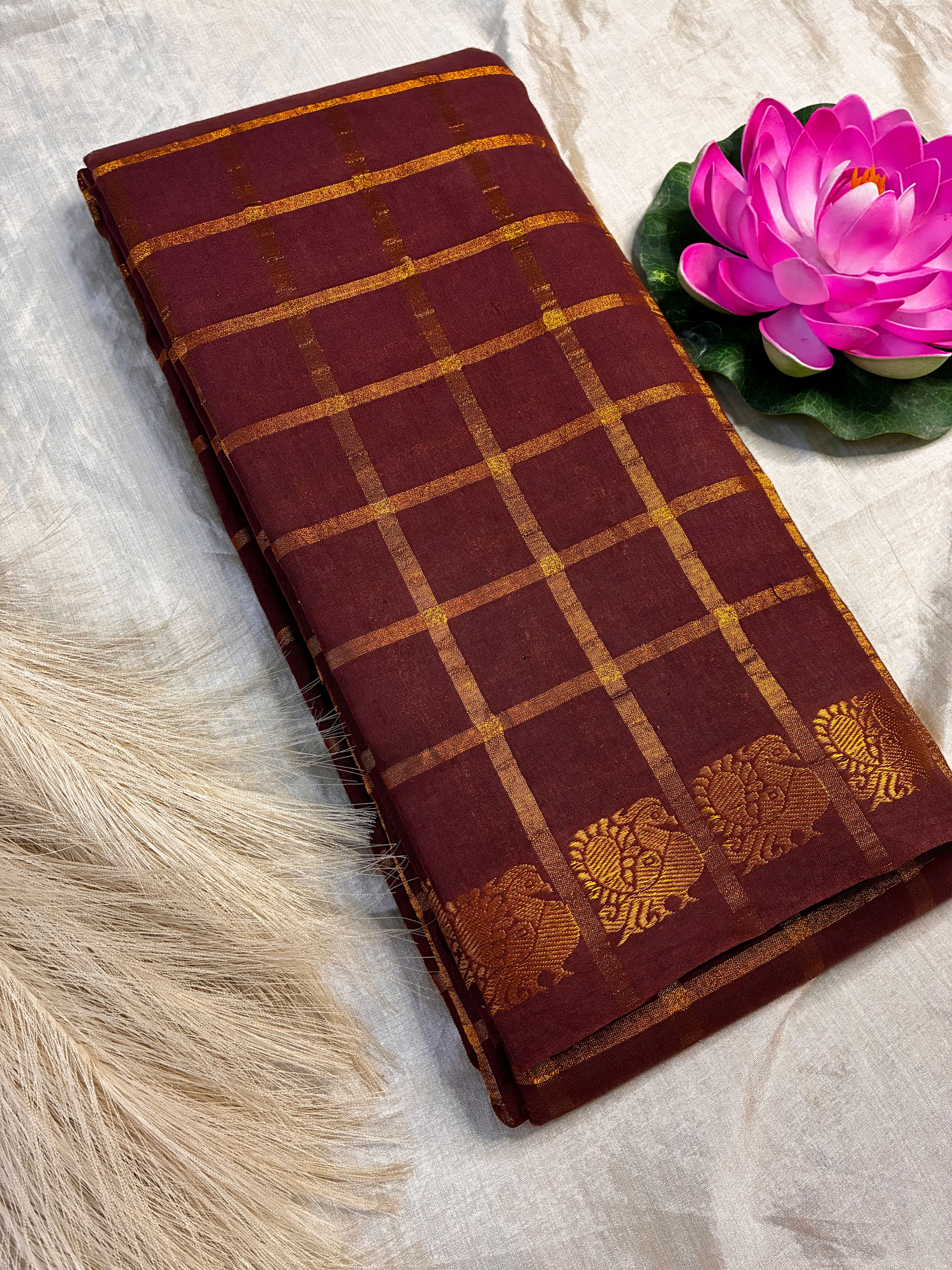 Sungudi Cotton-Brown