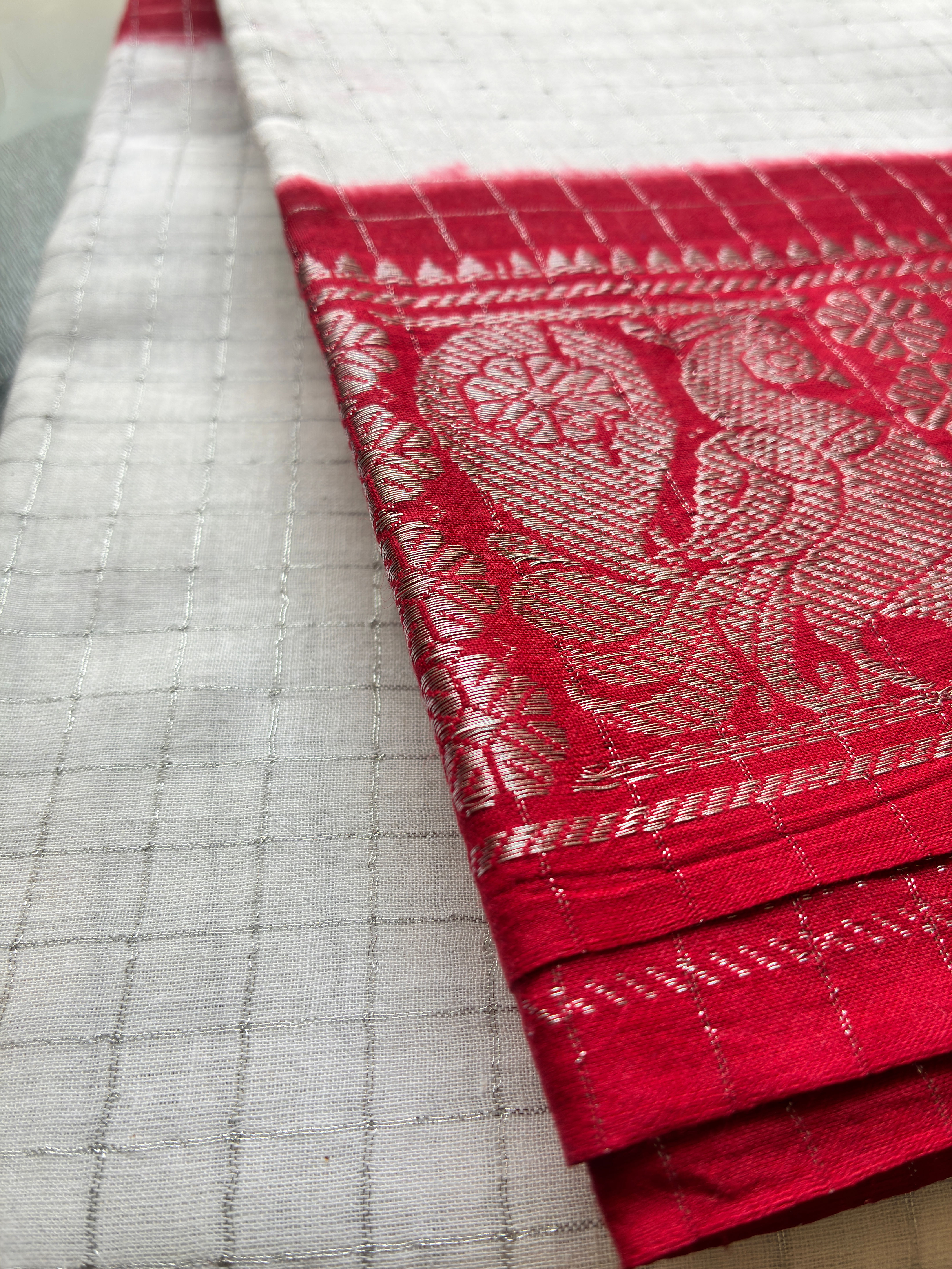 Sungudi Cotton-Red