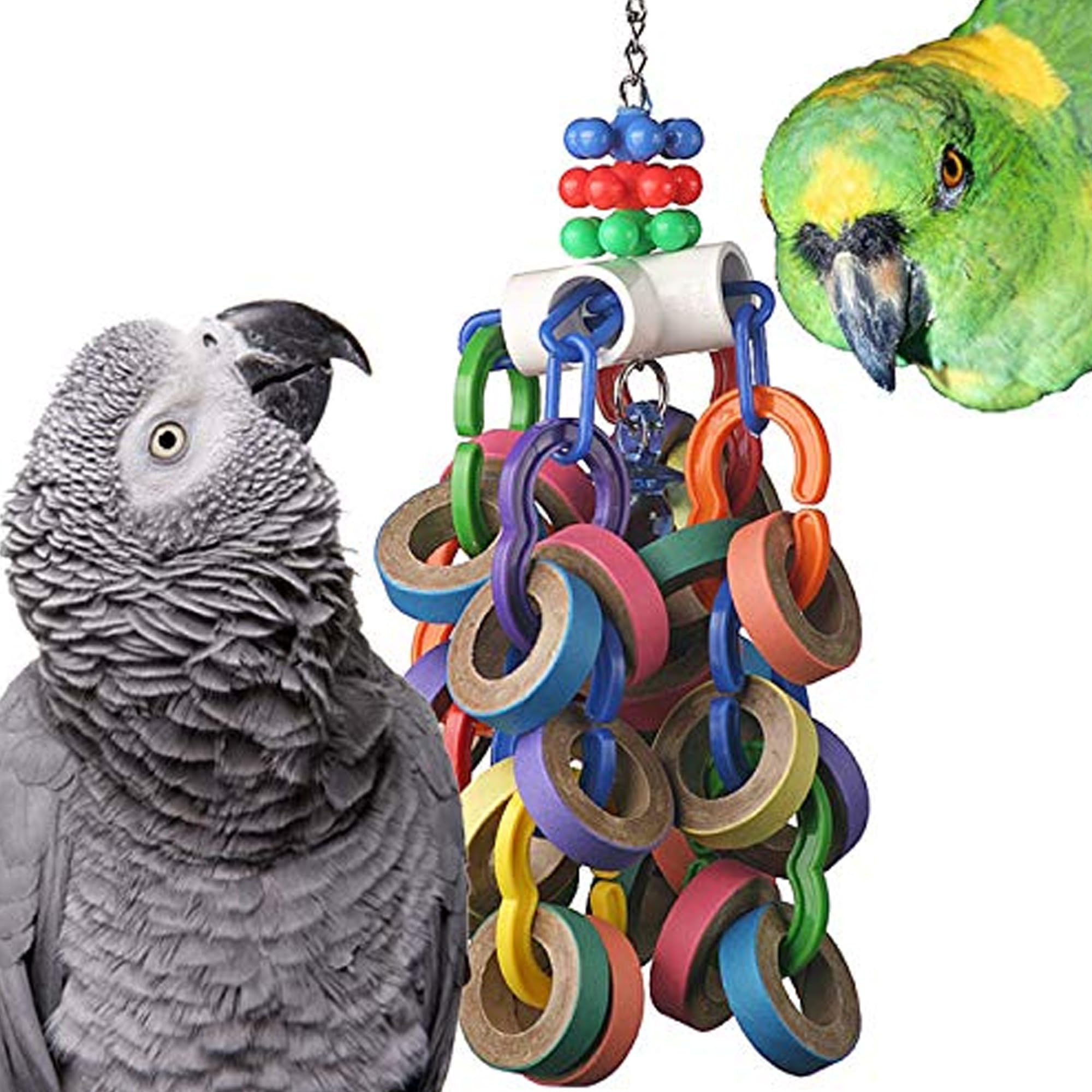 Super Bird Creations SB1107 Bagel Cascade Bird Toy Large Bird Size Refillable Ba