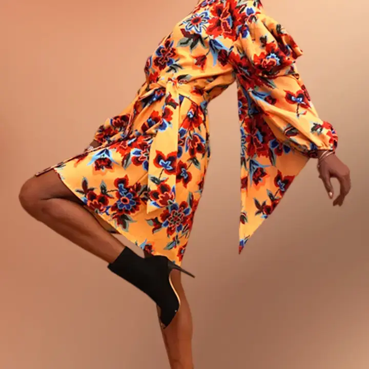 Yellow Print Dress