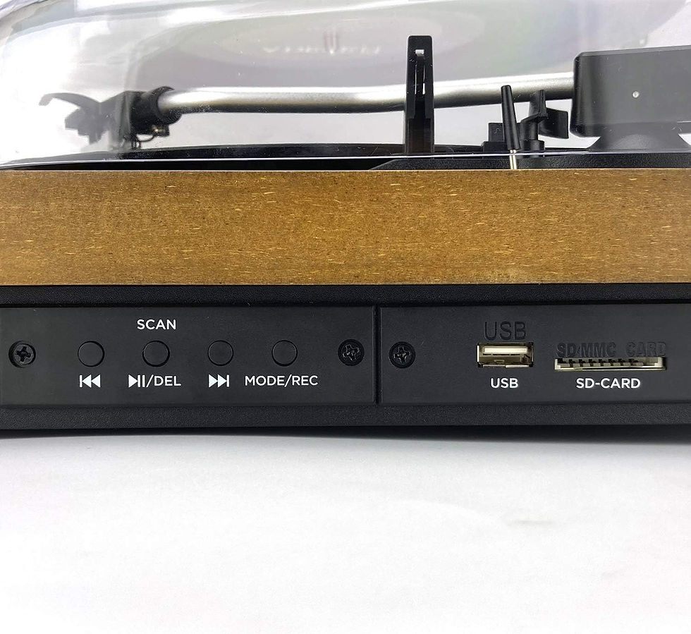 Miniatura: AIWA - GBTUR-120WDMKII, Giradischi in legno, Bluetooth, 3 velocità, Radio FM, SD