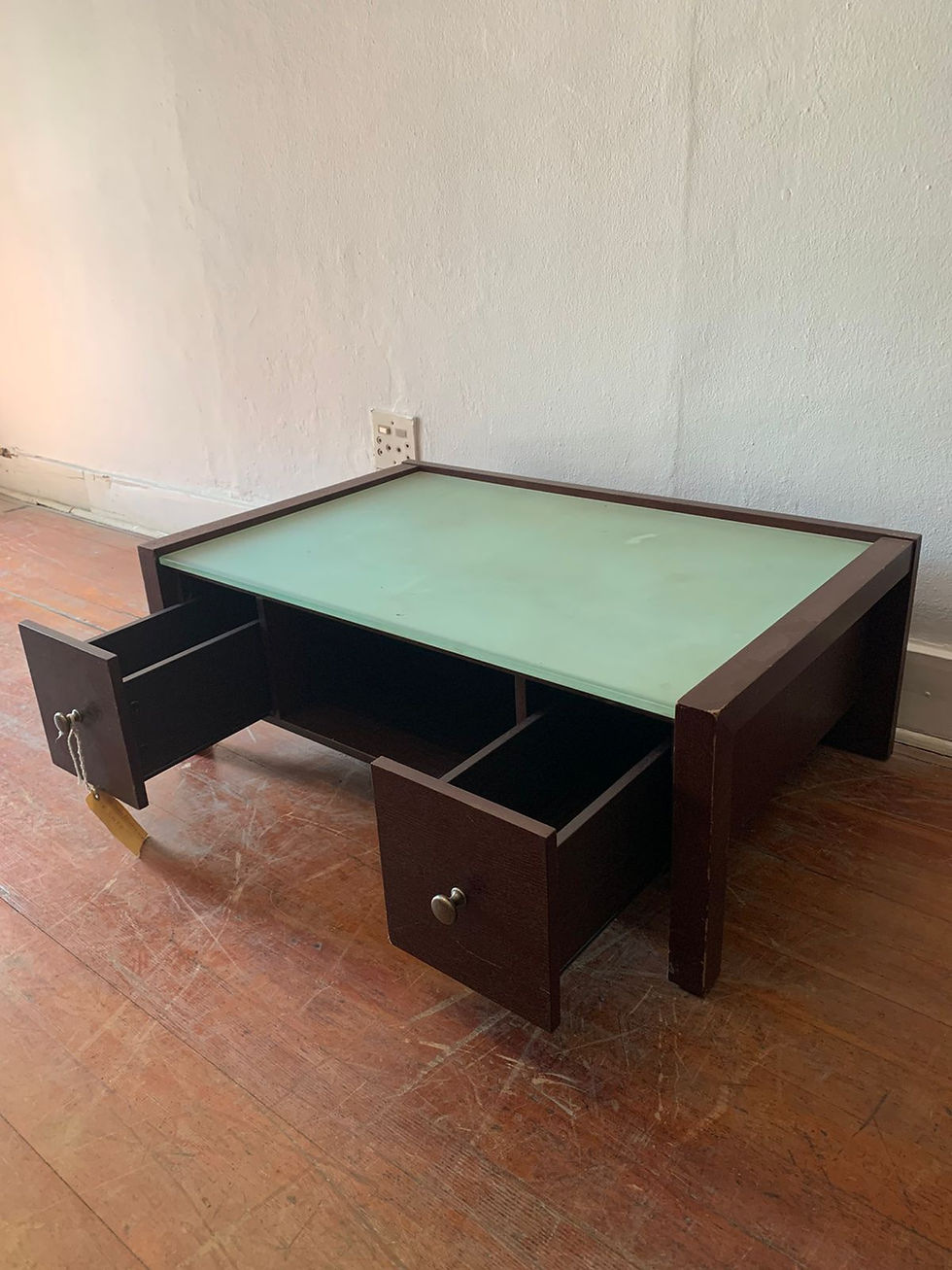 Thumbnail: Modern Wood and Glass Coffee Table
