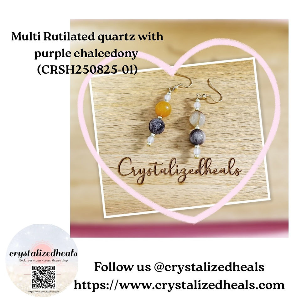 Multi -Rutilated quartz earrings (CRSH250825-01)