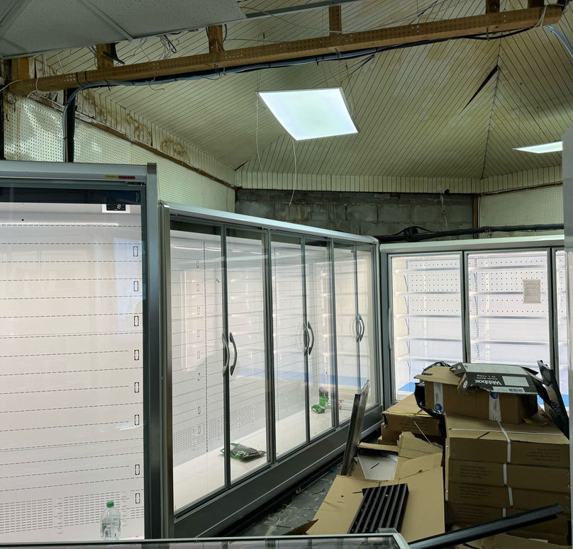 Fridge units during installation

