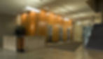 Lobby of office building or hotel with large marble tiling