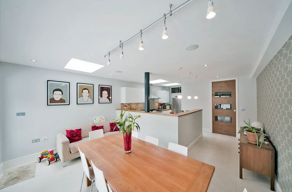 Inside dining kitchen area of Highworth building