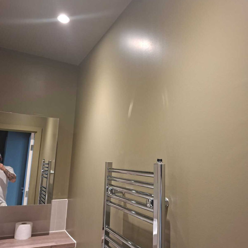 Newly decorated bathroom walls