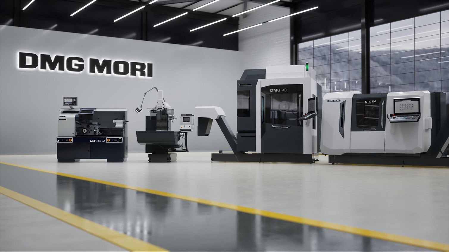 Moderne Drehmaschinen und Fräsmaschinen in der virtuellen Umgebung