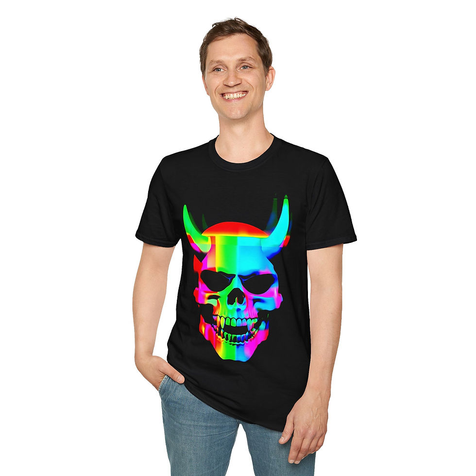 Thumbnail: Glitch Art Demon Skull T-Shirt