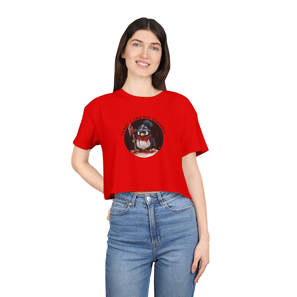 Thumbnail: Women's Crop Tee - Today I Choose Violence