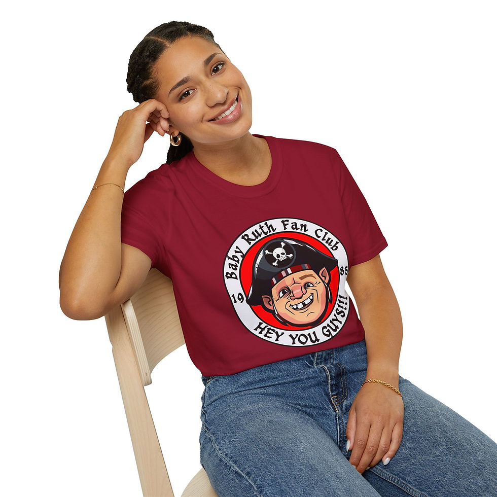 Thumbnail: "Hey You Guys!" Sloth's Baby Ruth Fan Club Unisex T-Shirt - Goonies Nostalgia