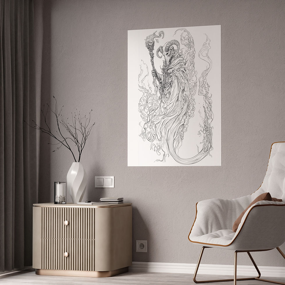 Thumbnail: Large Format Coloring Book Page: Ronove