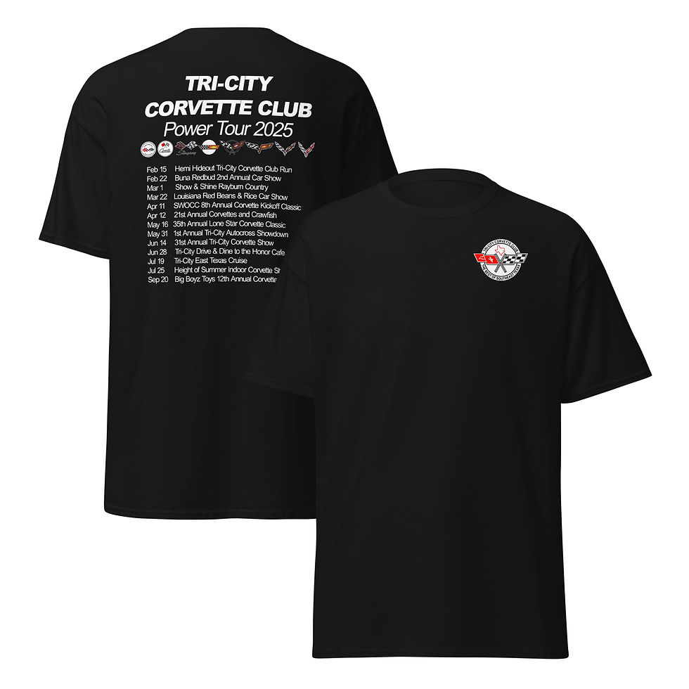 Thumbnail: 2025 Tri City Corvette Club Power Tour Concert Type Unisex classic tee